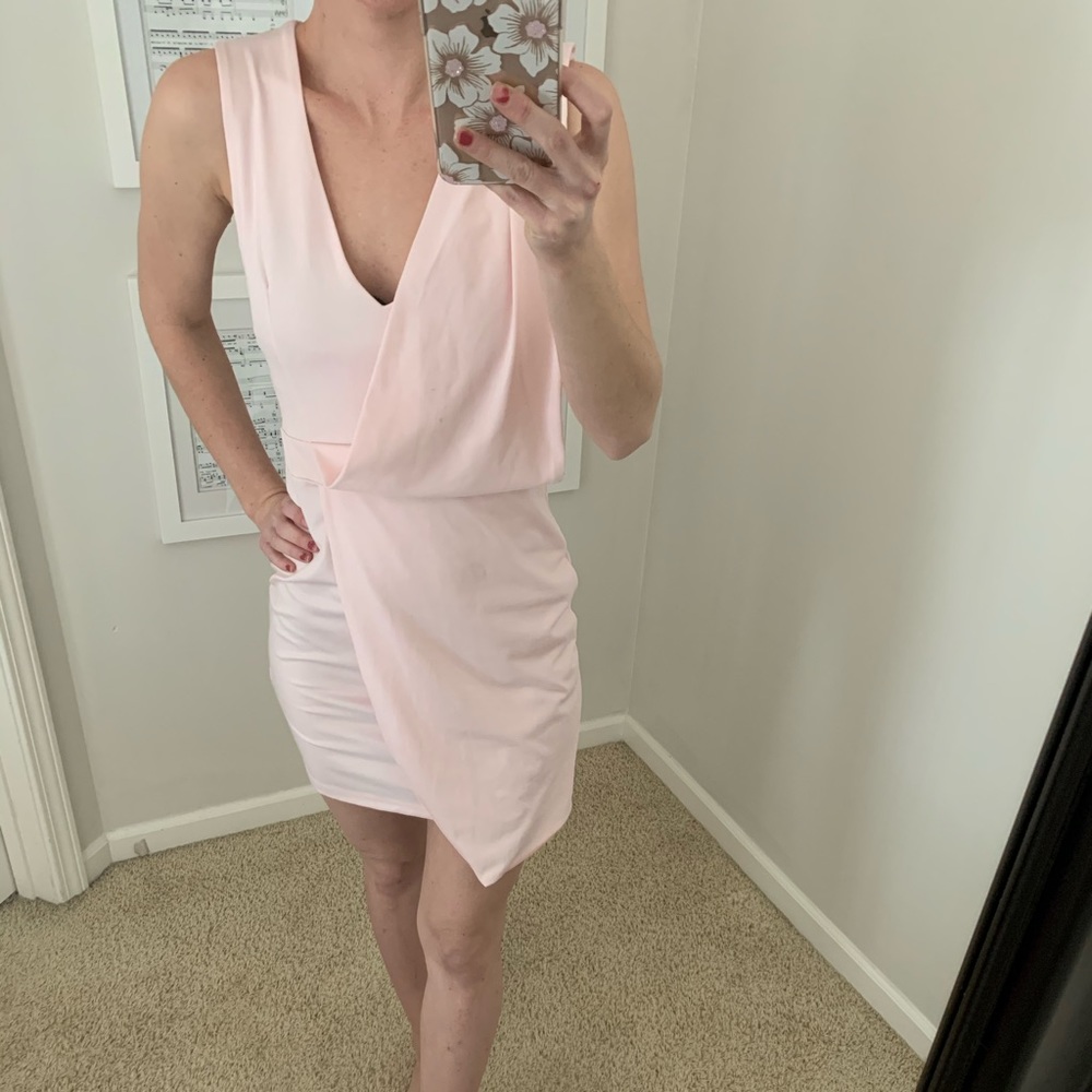 Didi Coral Wrap Mini Dress